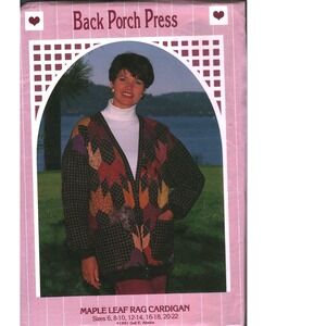 Back‎ Porch Press Maple Leaf Rag Cardigan Sewing Pattern 1991 Gail Abeloe XS-XL